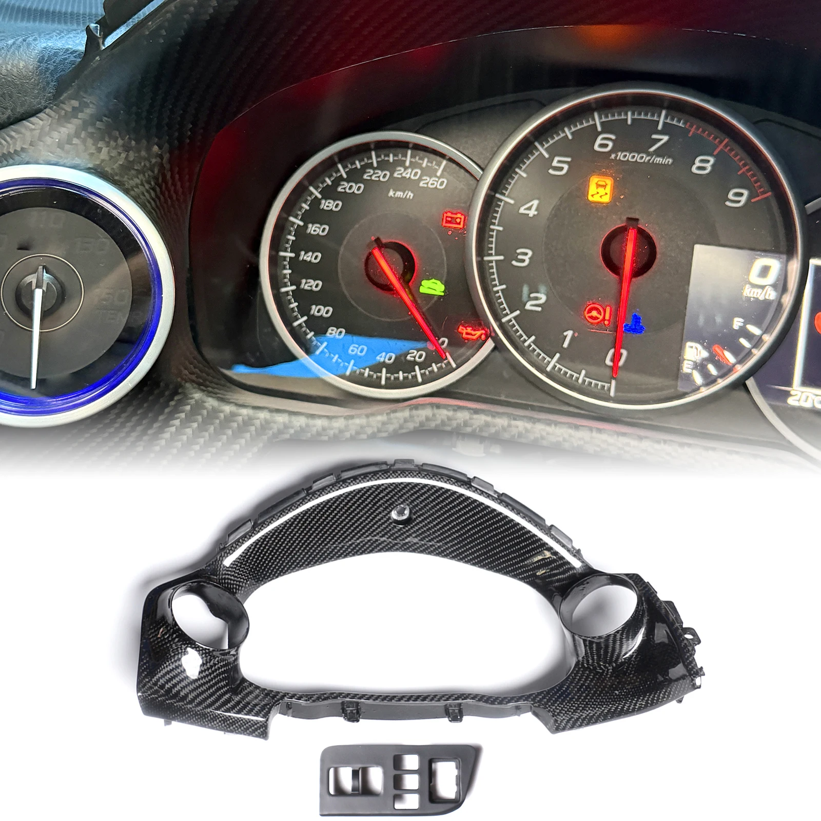 

Панель-накладка для приборной панели с удлинителем и рамкой для крепления, а также панель для переноса кнопок управления для Toyota GT86 Subaru BRZ 2012-2020