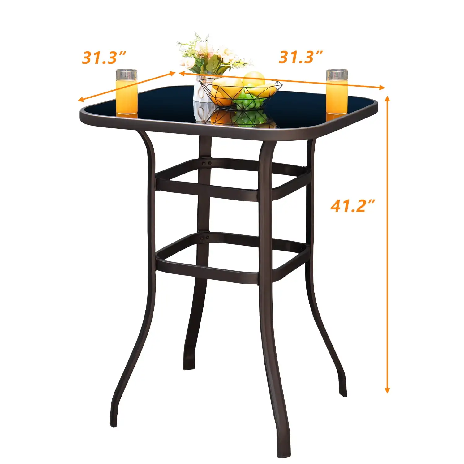 Patio Bar Height Table for Bistro Pub Kitchen Tall Dining Cocktail Table