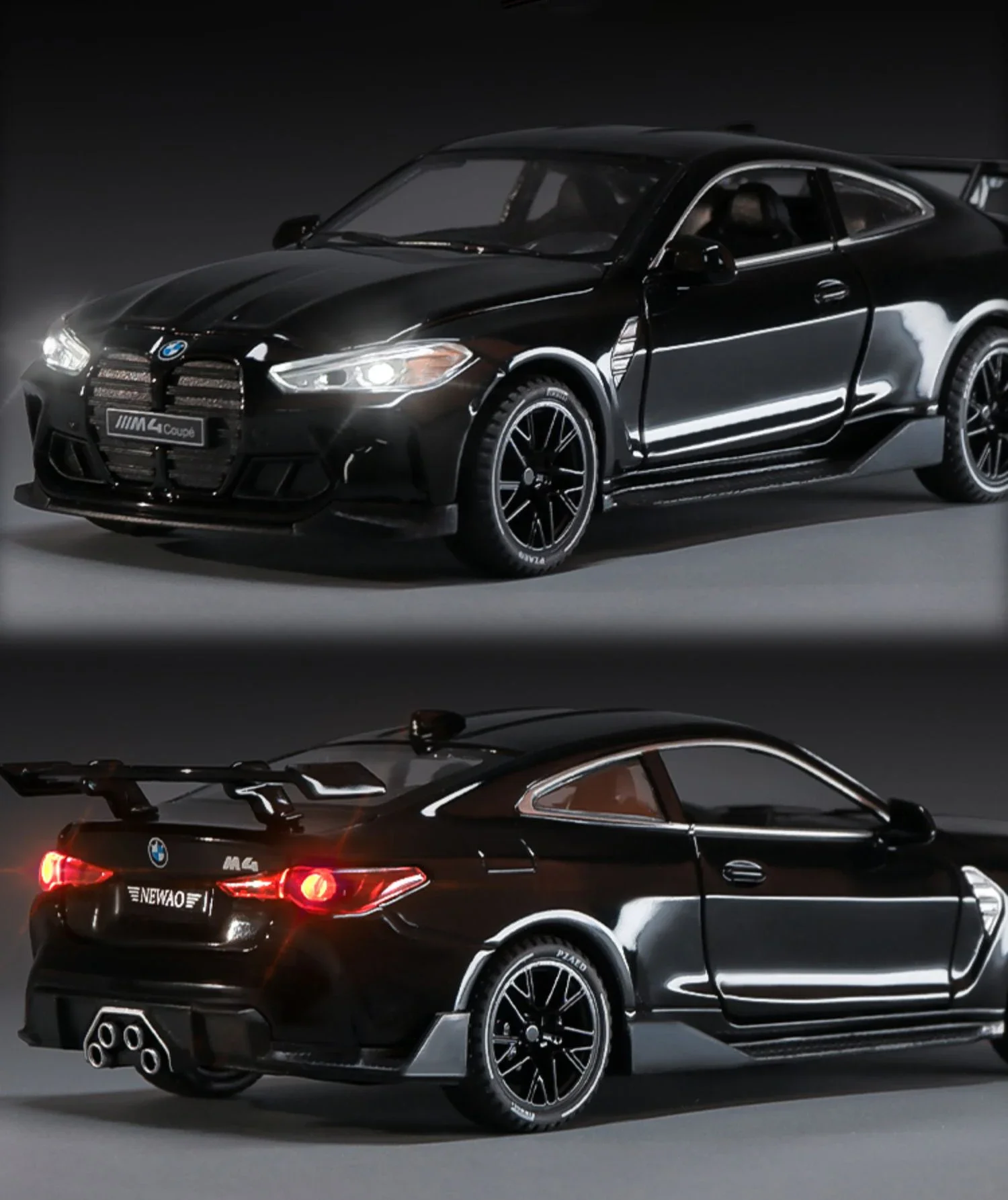 1:32 BMW M4 Coupe sports car High Simulation Diecast Metal Alloy Model car Sound Light Pull Back Collection Kids Toy Gifts