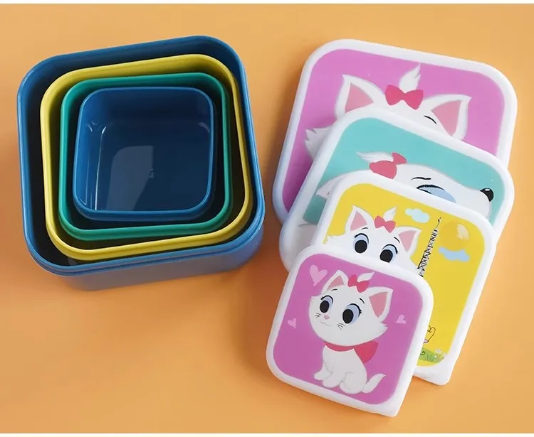 Nette Cartoon Tier Muster Bento Box kinder Tragbare Obst Box Kinder Mini Snack Box Lunch Box 4 teile/satz – Detail 7