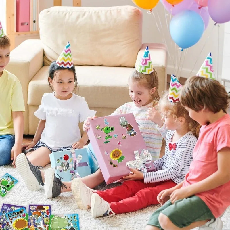 16 ورقة / عبوة من ملصقات الألغاز ذات الوجه الخاص بك مقابل الزومبي #5