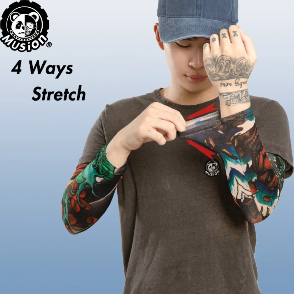 Anti UV / Dust Arm Tattoo Sleeves Hand Sock for Fishing Motorcycle Bicycle Outdoor Sport Unisex 02