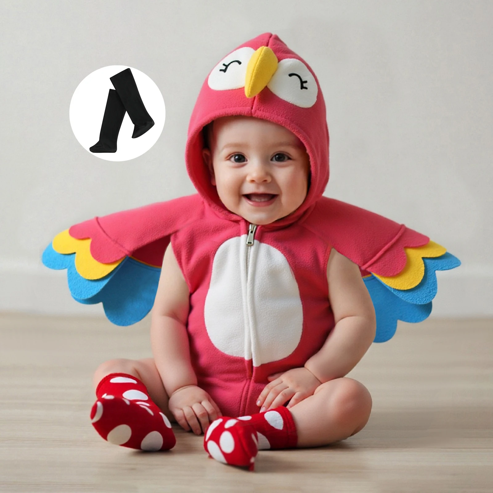 

Детские костюмы на Хэллоуин, наряд для девочек и мальчиков, комбинезон с капюшоном и длинными носками, костюмы для косплея птиц, одежда