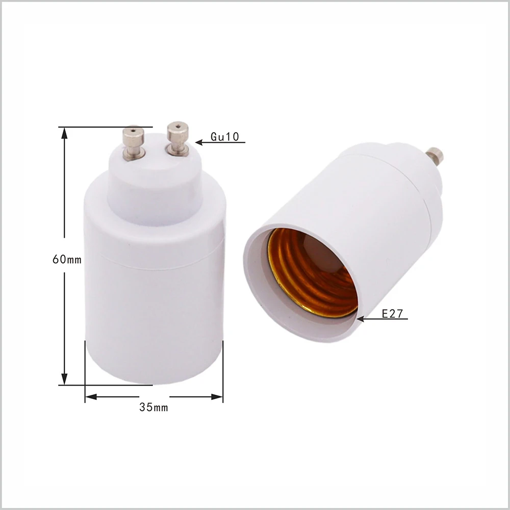 1pcs GU10 to E27 Lamp Holder Converter LED Light Bulb Adapter Screw Socket E27 to GU10 Lamp Base White