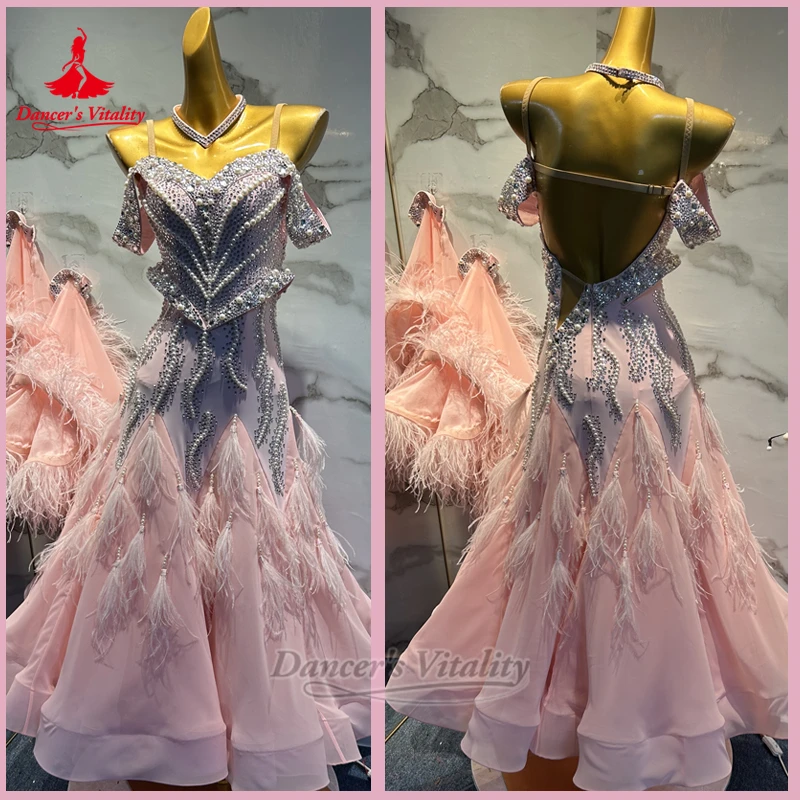 

Adult Standard Ballroom Blackpool Dance Festival Dance Wear Customized Dancer's Vitality Female Waltz Foxtrot Perform Clothing