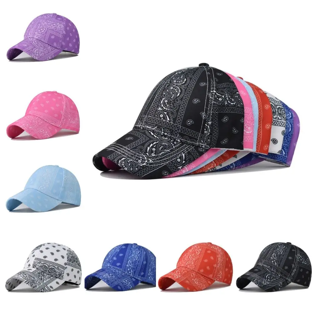 Trend Adjustable Printed Hat Sunshade Sun Protection Cashew Flower Hat UV Protection Duckbill Hat Summer