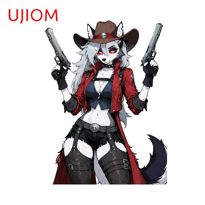 UJIOM Loona Wandaufkleber im Western-Cowboy-Stil, kreativer, lustiger Cartoon-Aufkleber für coole Mädchen, hochwertige Wanddekorationen für das Wohnzimmer