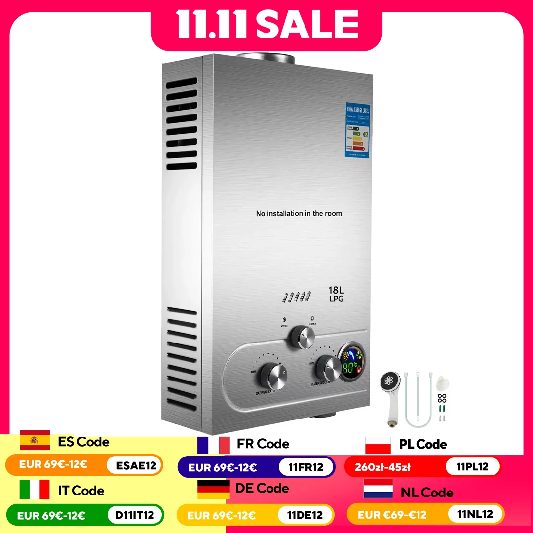 VEVOR Propane Gas Tankless Water Heater for Camping
