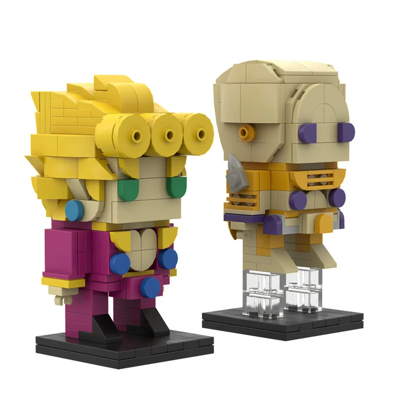 Hot Anime Character Brickheadz Building Blocks Set JoJo Adventure Giorno Giovanna Gold Experience Model Kids Toys Birthday Gift