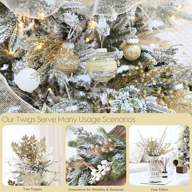 2/4 قطعة 42 سنتيمتر بريق التوت الجذعية الحلي الاصطناعي فروع لامعة لشجرة عيد الميلاد الديكور المنزل عيد الميلاد زخرفة 2025 نافيداد #2