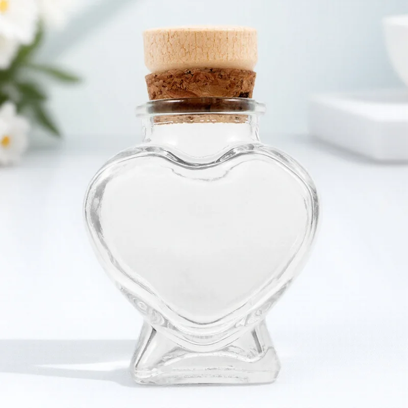

Yardenfun Mini Glass Heart Bottle Decor Wedding Party Supplies Small Love Jar for Wishes Decoration Gift