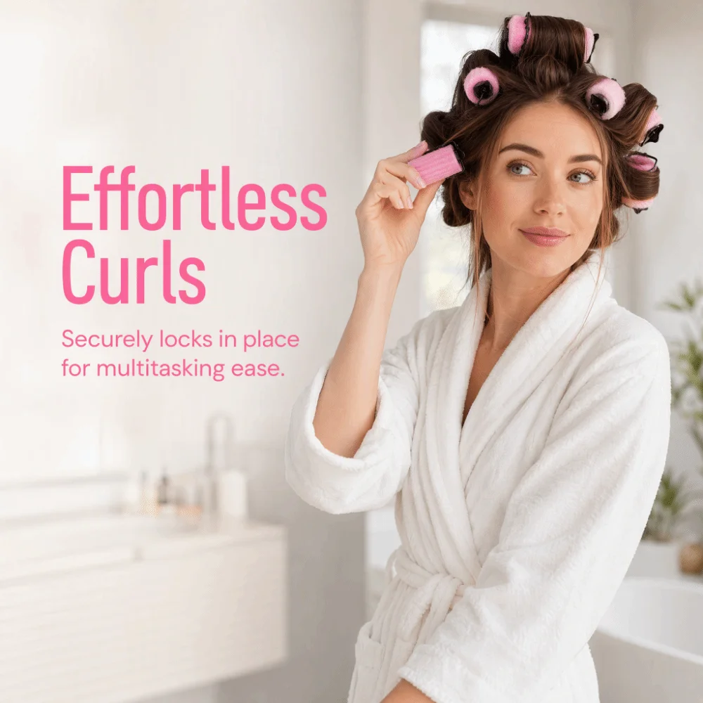 6PCS Soft Foam Material Sponge Hair Curlers Self Holding Design Large Size No-Heat Rollers Overnight Hair Rollers Home Use