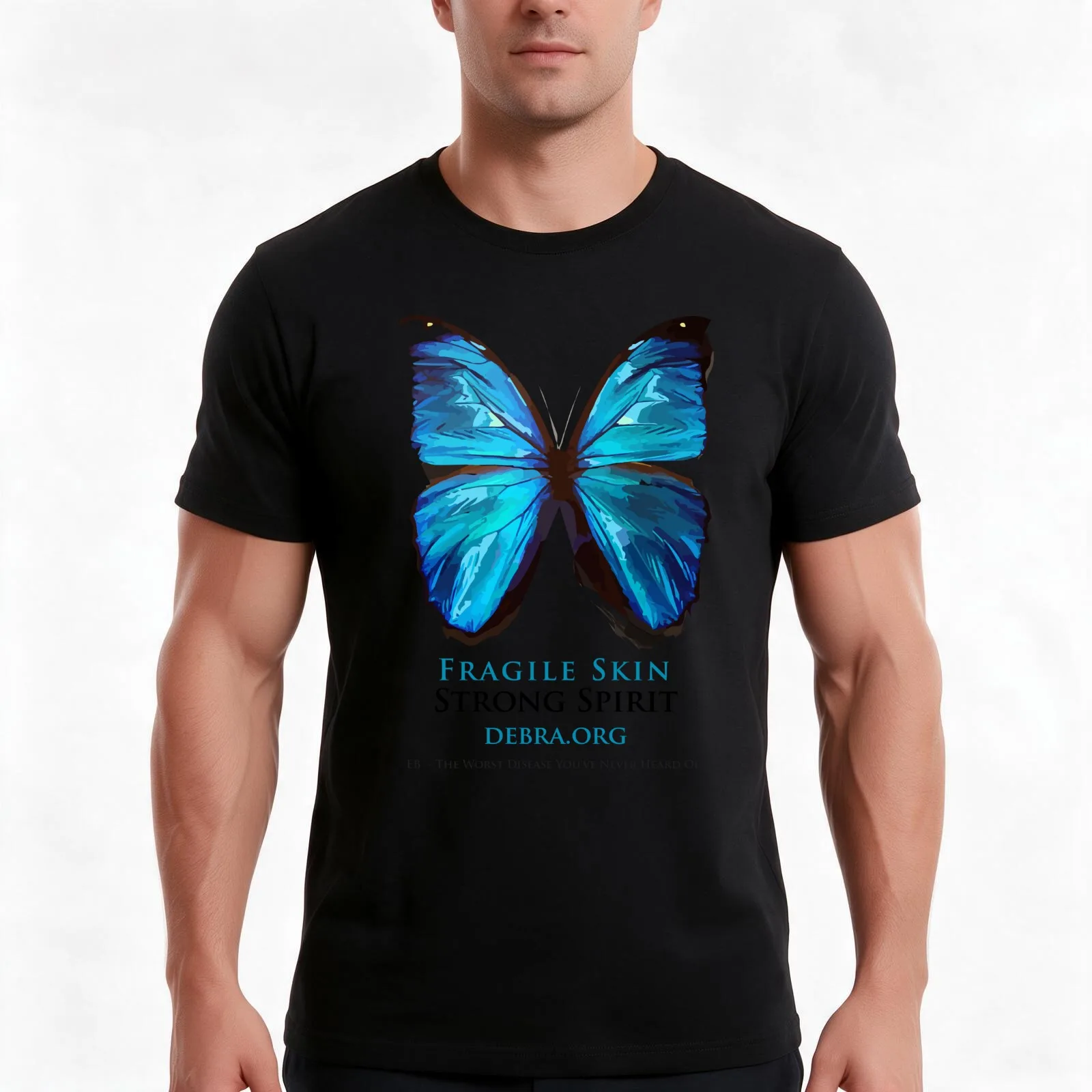 Beautiful Blue Butterfly Proceeds donated to DebRa.org T-Shirt Summer Casual Cotton Tee Oversized Streetwear Tops 100% Cotton
