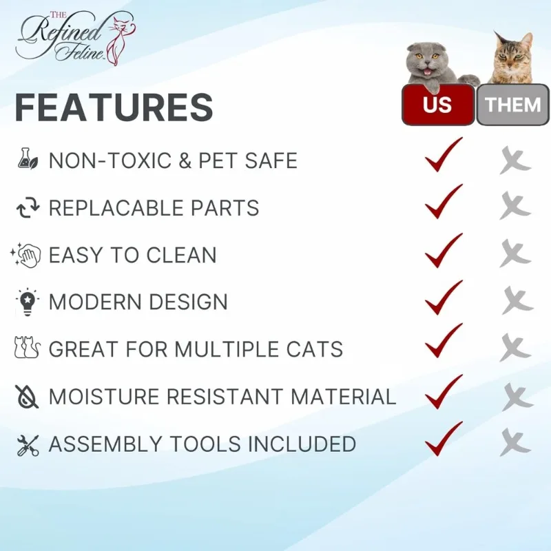 شجرة قطط حديثة متعددة المستويات مع عمود خدش للتسلق، حجرة مبطنة للقطط الداخلية باللون الرمادي الدخاني #5