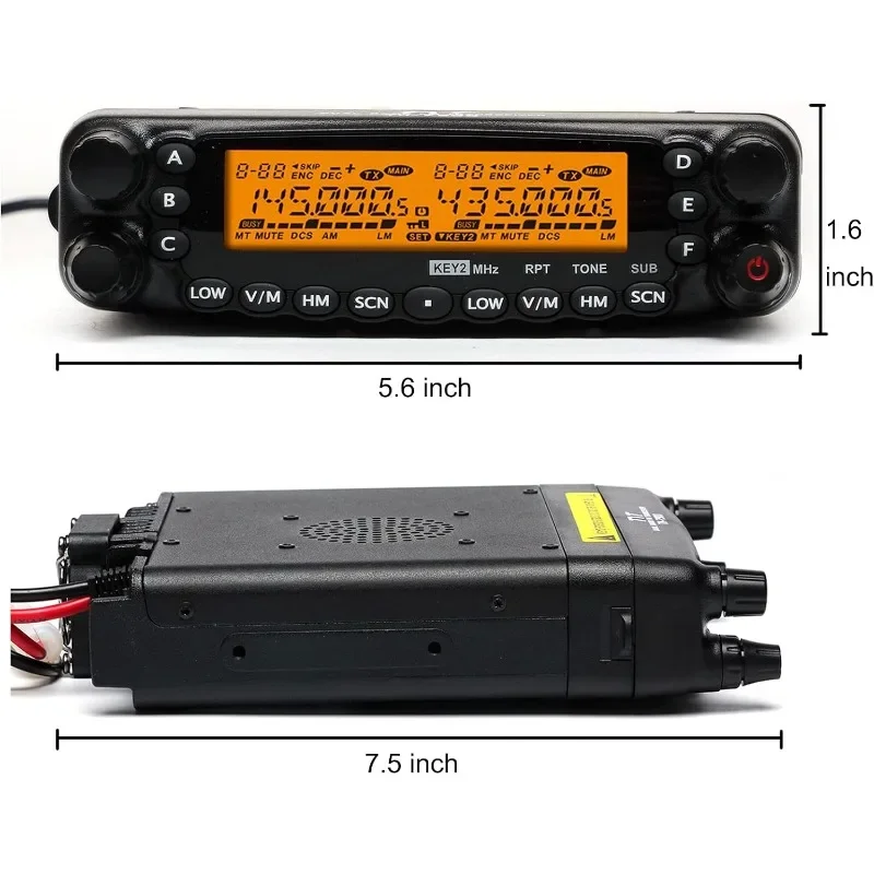 Mobile Radio 50W Dual Band VHF/UHF Vehicle Transceiver with Cable