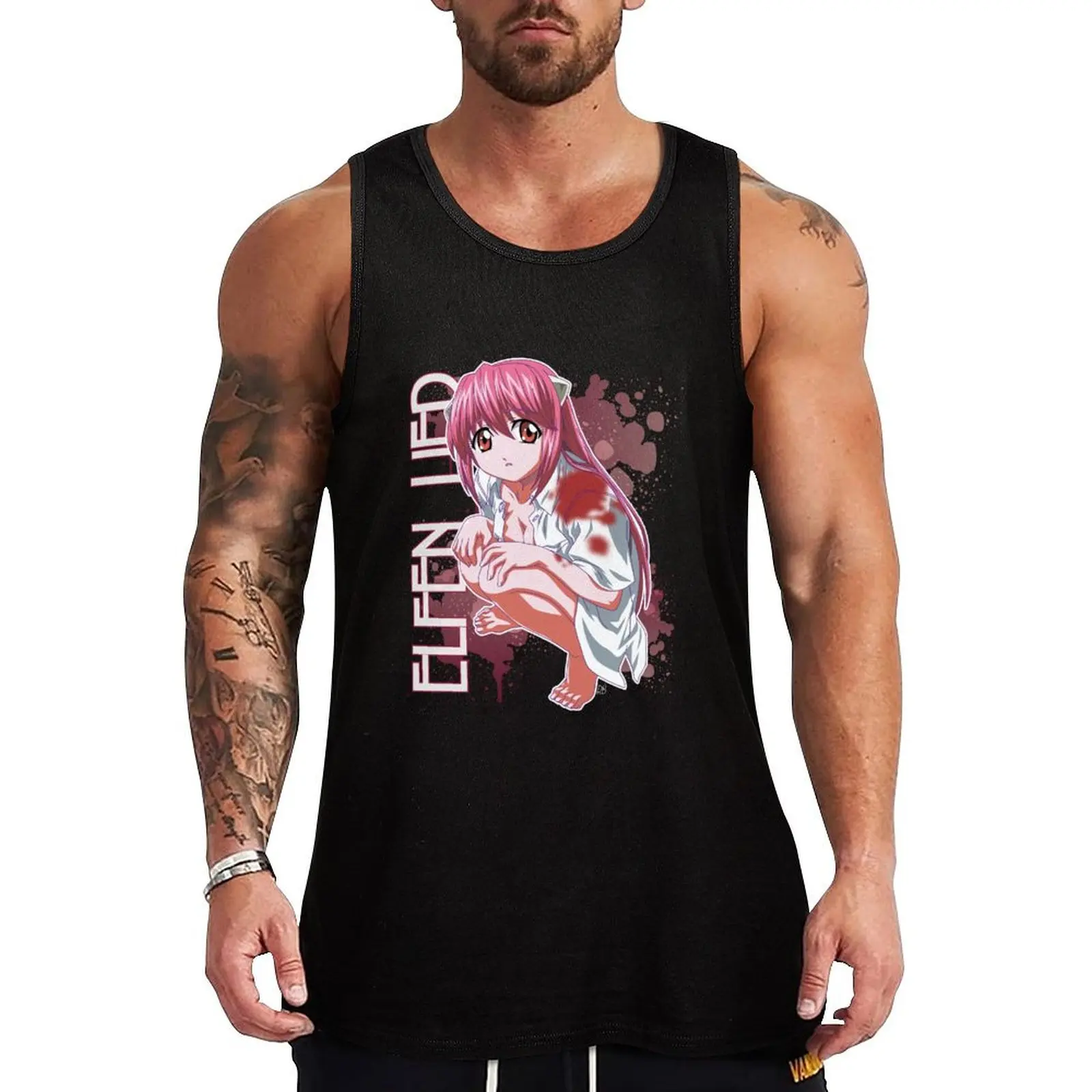 Elfen Lied Tank Top Top summer vest men mens gym clothes