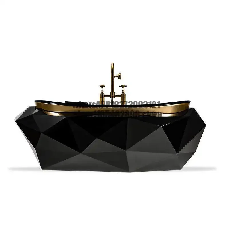 Light luxury stainless steel bathtub high-end independent ceramic integrated luxury bath tank