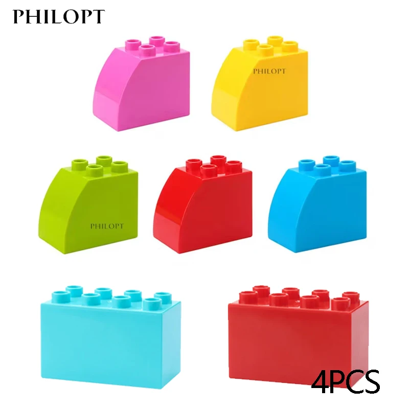 

Big Building Blocks 4PCS High Curved Brick Building Blocks Accessory Bulk DIY Holiday Gift Creative Education Baby Children Toys