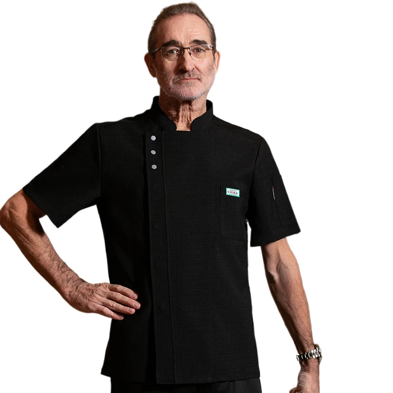 Profesjonalna kurtka kuchenna Płaszcz szefa kuchni Mundur hotelowy Kostium szefa kuchni Restauracja Koszula dla mężczyzn Piekarnicy Odzież robocza z krótkim rękawem