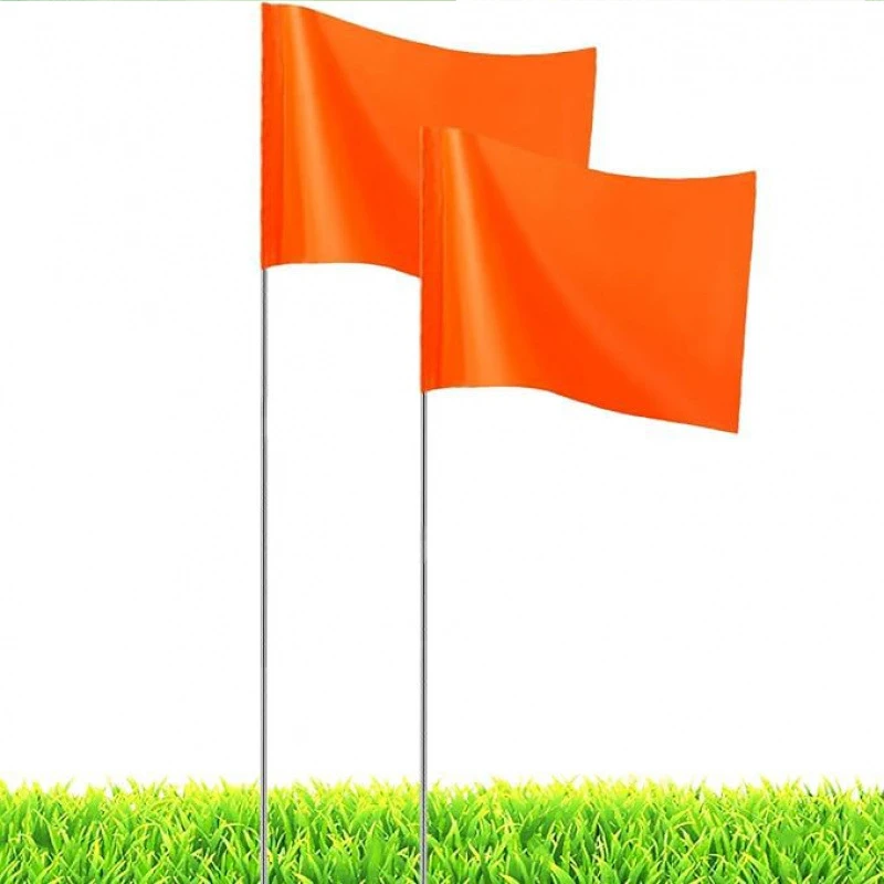 50pc Marking Flags Lawn Landmark Waterproof Non-Fading PVC Flag for Route Positioning Pet Training Construction Site Layout