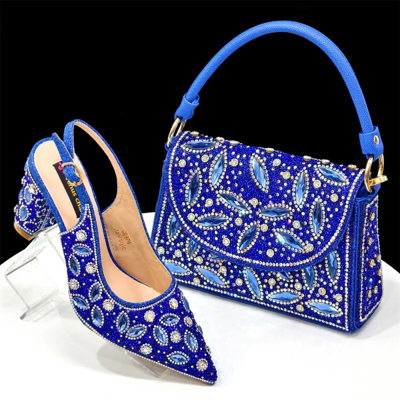 

Women's Bag Pointed Toe High Heels+Matching Handbag and Shoe Bag Set Combination
