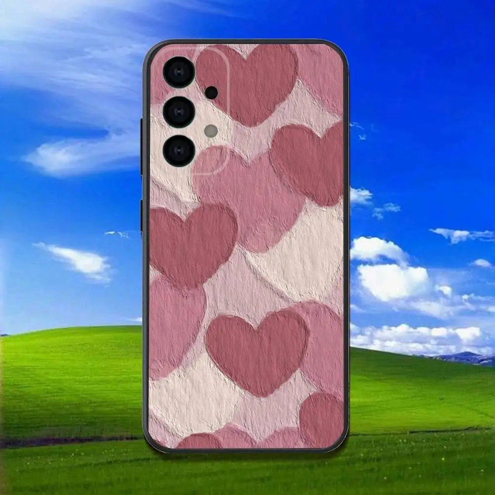 Roze liefde hart roze vibes Telefoon Case Voor Samsung Galaxy A13,A21s,A22,A31,A32,A52,A53,A71,A80,Zachte Zwarte Shell