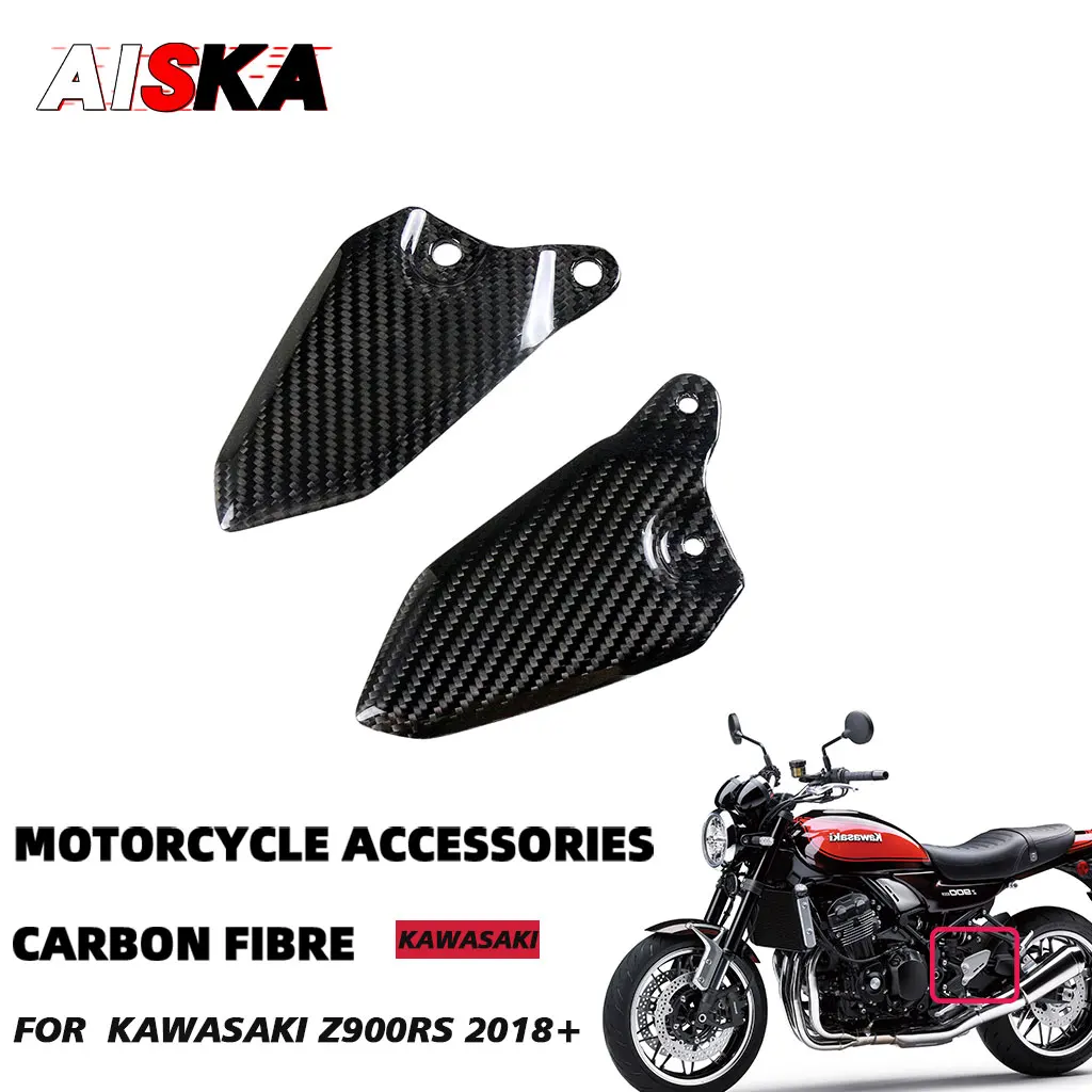 

100% 3K Carbon Fiber Heel Plate Guards For KAWASAKI Z900RS Z900 RS 2018+ Rear Footrest Rearset Protector Motorcycle Accessories