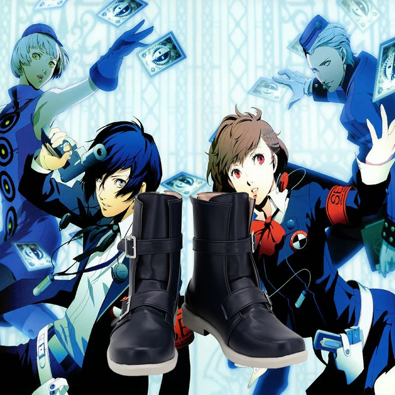 

P3 Yuuki Makoto Cosplay Shoes Boots Game Anime Halloween PU Leather Boots