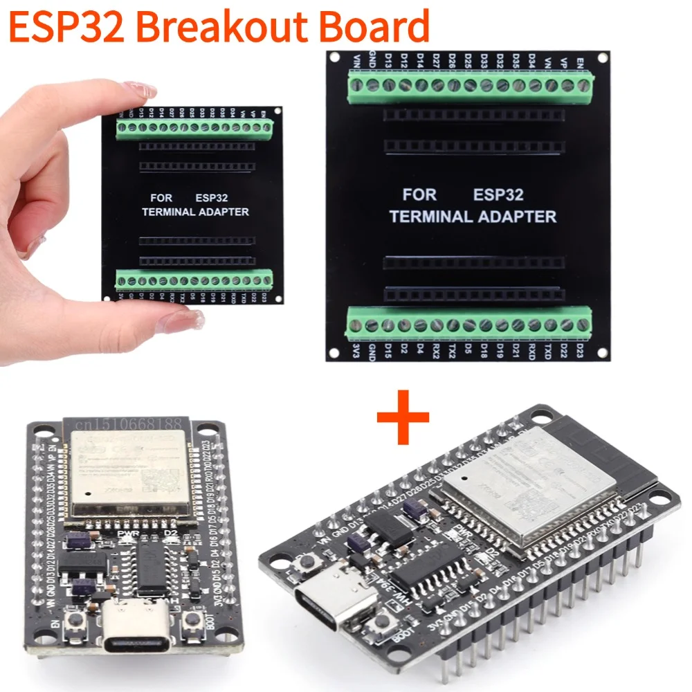 ESP-WROOM-32 ESP32-S Development Board Type C ESP32 Bluetooth Wifi ESP32 Nodemcu Bluetooth Module + ESP32 Breakout Board