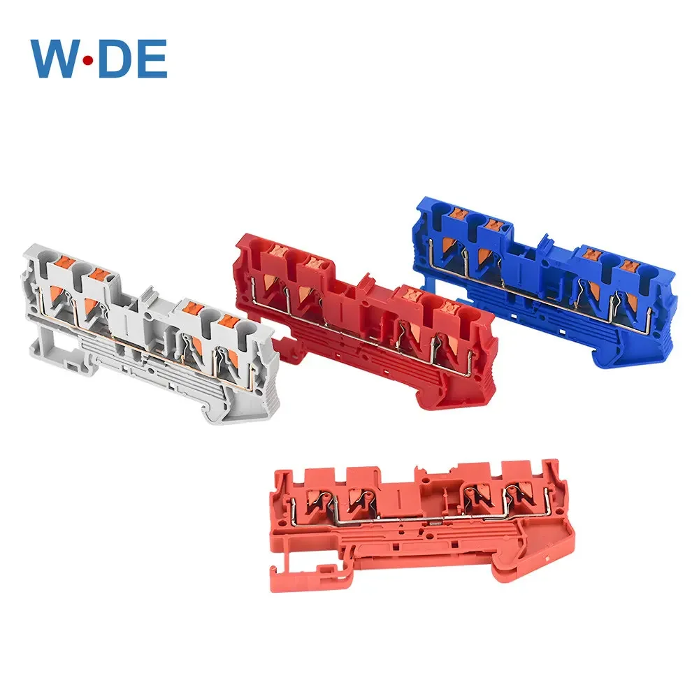 

50Pcs Terminal Block PT2.5-QUATTRO 4 Conductor Din Rail Electrical Wire Spring Connection Push In Conductor Wire Connector