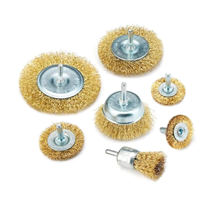 

7 Pack Wire Wheel Brush Cup Brush Wheel Brush Pen Brush Set for Rust Removal Corrosion Scrub Surface Polishing Dropship