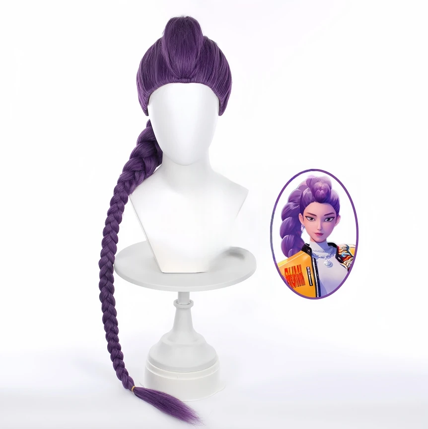 

KPop Demon Hunters HUNTR/X Rumi Cosplay Wig Long Purple Wig Anime Heat Resistant Synthetic Wigs for Halloween Carnival Costume