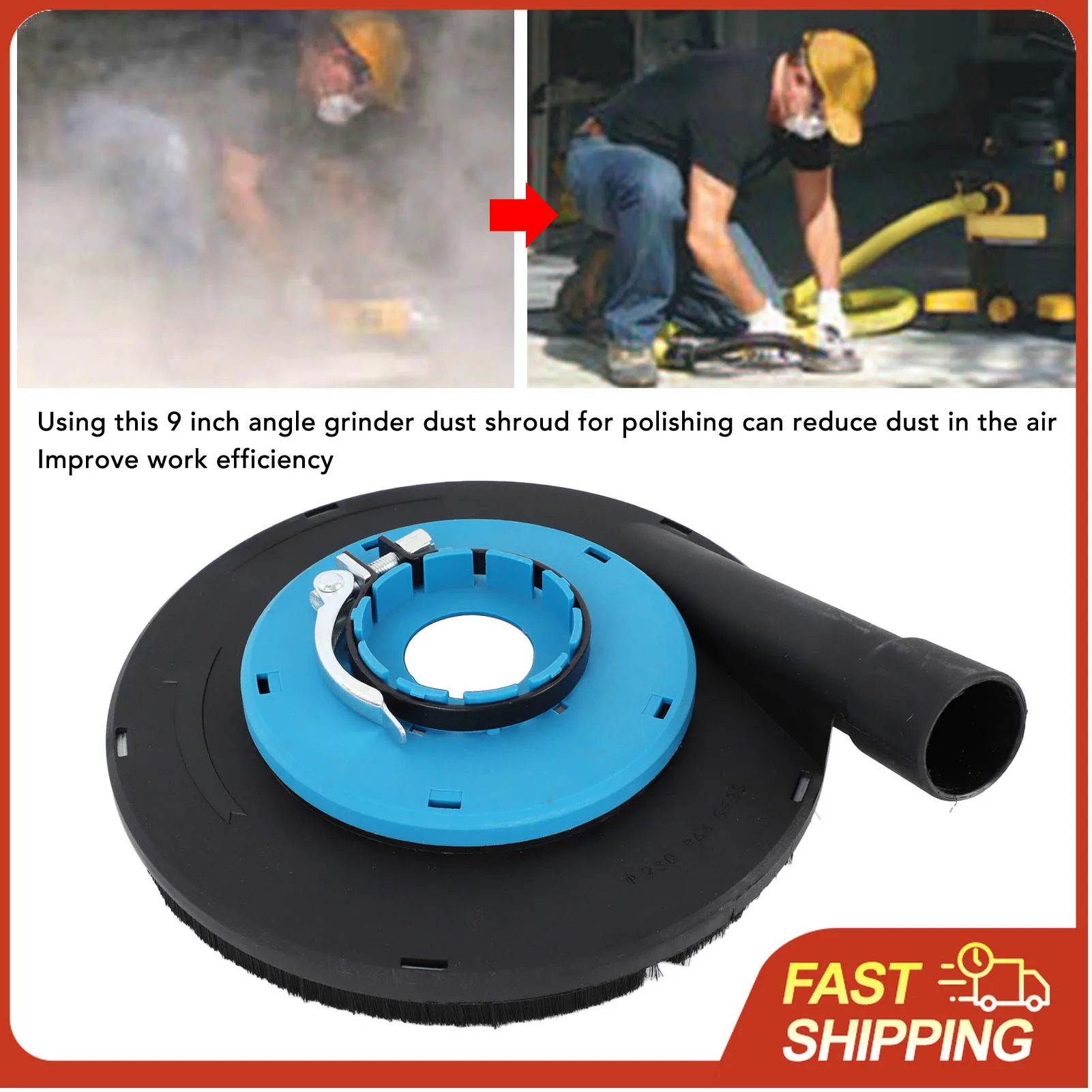 

9 Inch Angle Grinder Dust Shroud Surface Grinding Dust Shroud for 230mm 9 Inch Angle Grinder Blue Black B-230L