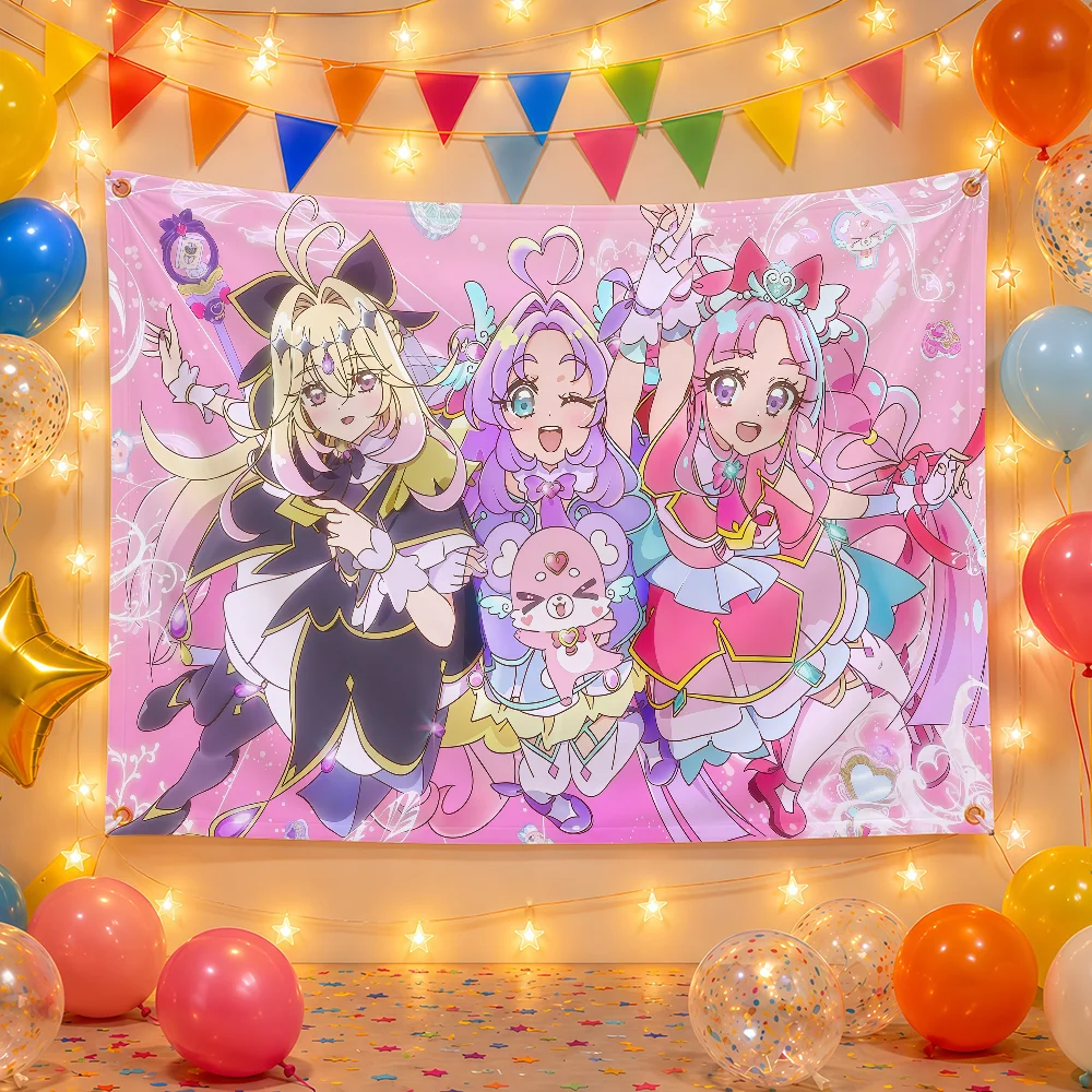 Anime S-Star D-detective P-precure flag Decorative Home Yard & Garden Decor Banner - Indoor Outdoor Wall Hanging Flag