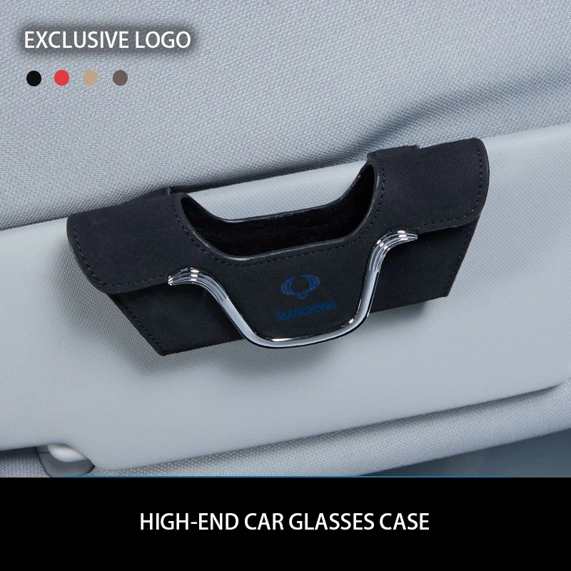 Car Sun Visor Glasses Holder Sunglasses Glasses Case For Ssangyong Kyron Actyon Sport Tivoli Torres Korando C300 Accessories