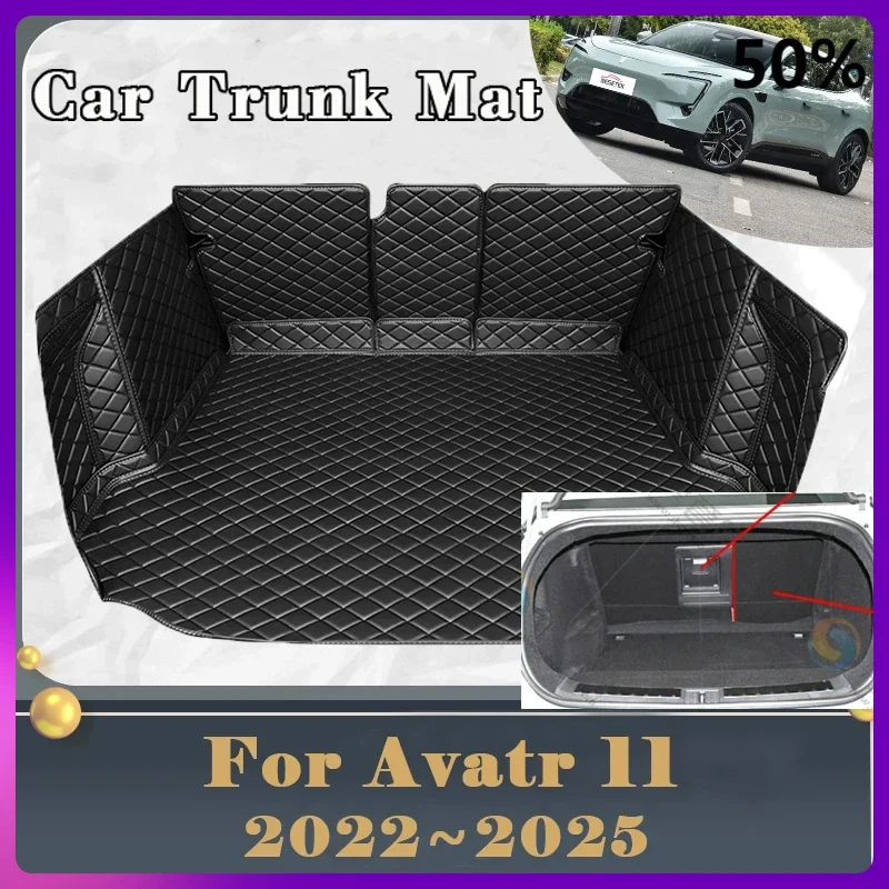 Car Trunk Mat For Avatr 11 One One 2022 2023 2024 2025 Dirt-resistant Fully Trunk Mat Luxury Rear Cargo Tray Car Accessories