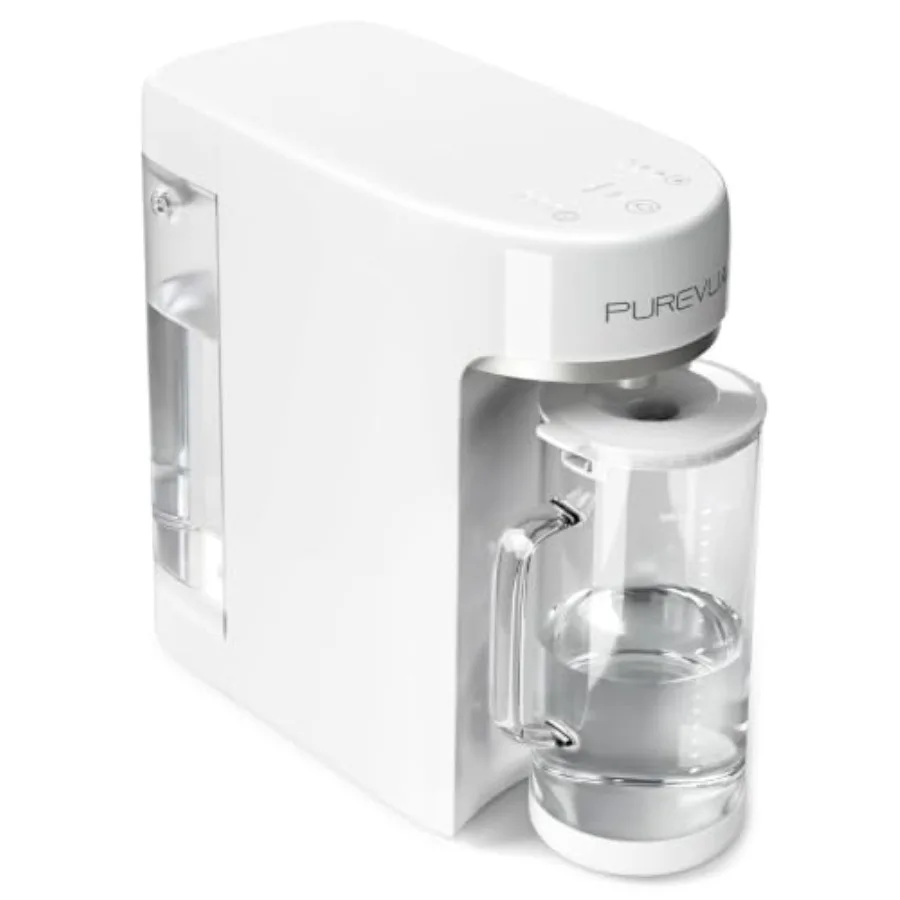 Pr1-A Countertop Uv Reverse Osmosis Water Filter System For Kitchen Use, Stainless Steel And White, Compact Design With Instant