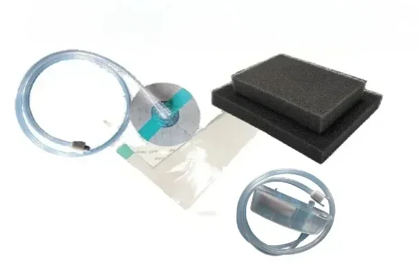 10 Sets Negative Pressure Wound Therapy NPWT VAC Kit with Black Foam Dressing Drainage Tube for Chronic Wound Healing Treatment