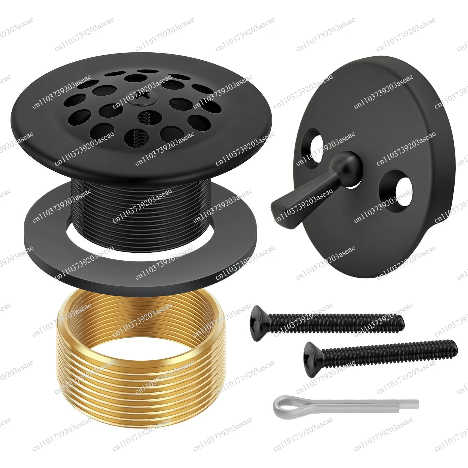 Matte Black Tee Lever Bath Drain Decoration Kit Bathroom Bath Drain Replacement Conversion Kit
