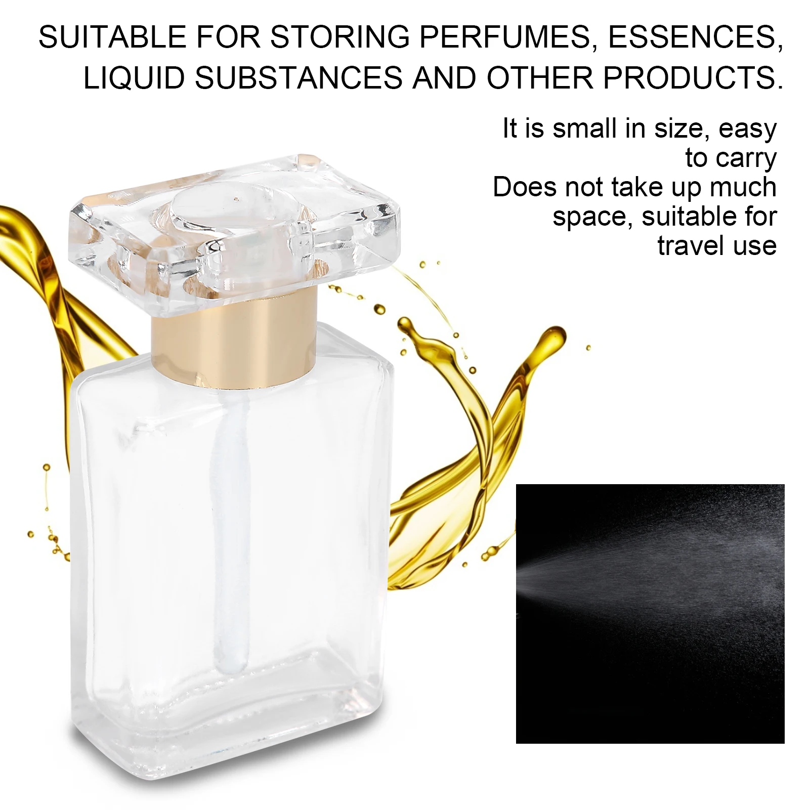 

5Pcs 17ML Clear Glass Empty Essential Oil Bottles Portable Travel Refillable Cosmetic Liquid Container Aromatherapy DIY Supplies