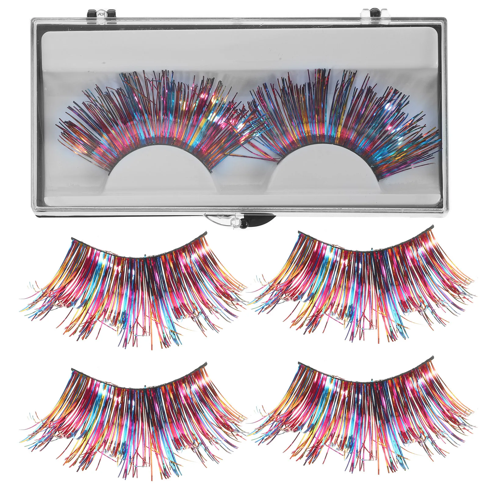 3Pairs Nep Wimpers Zacht Krullend Levendige Wimpers voor Halloween Make-up Festival Stage Event Oogverbetering Decor Vrouwen