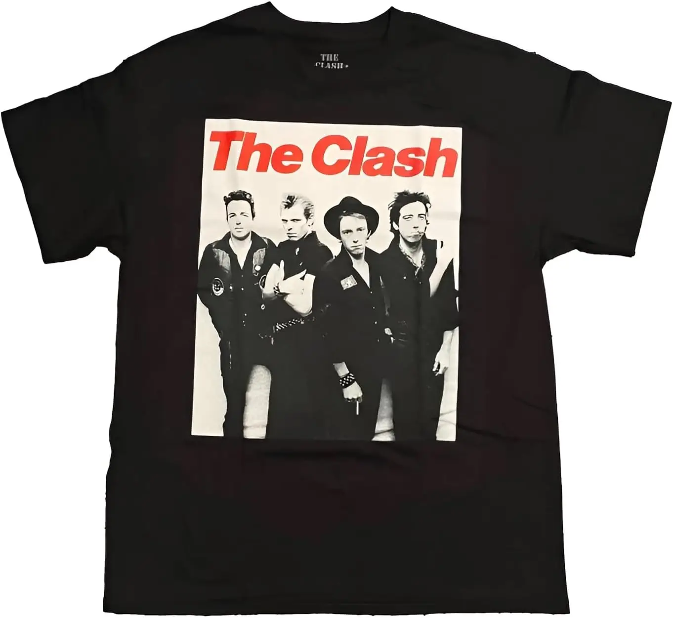 The Clash Men's Black & White Group Photo T-Shirt Black