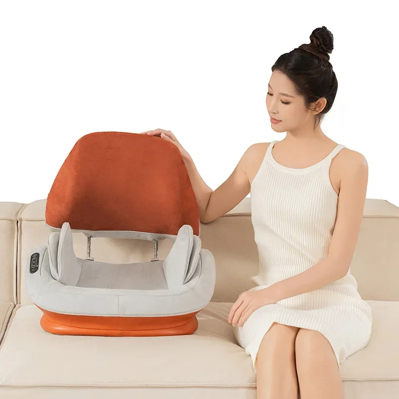 Relaxing Electric 3D Kneading Massage Seat Cushion Heated Back Buttocks Shiatsu Vibration Foot Massager for Body Application fas