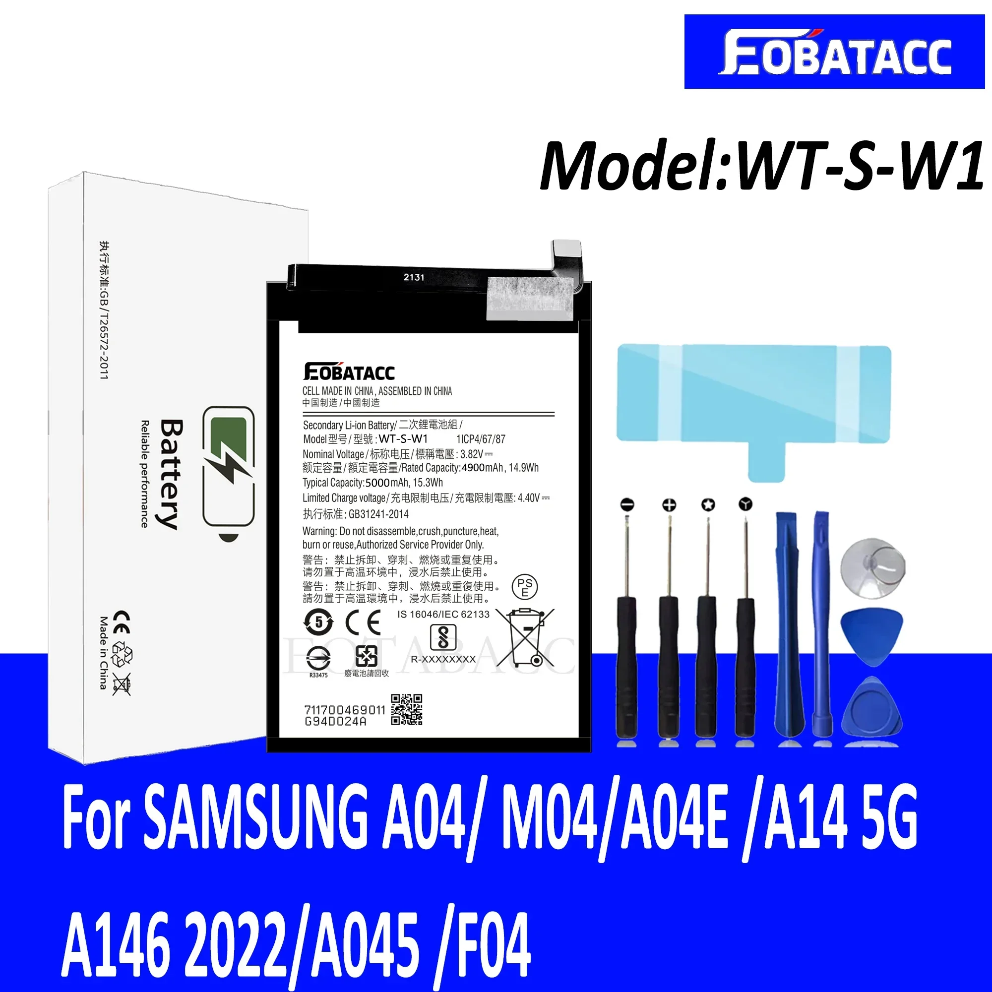 

EOTABACC 100% New high capacity Battery WT-S-W1 For Samsung A03 /A14 4G Battery +Tools