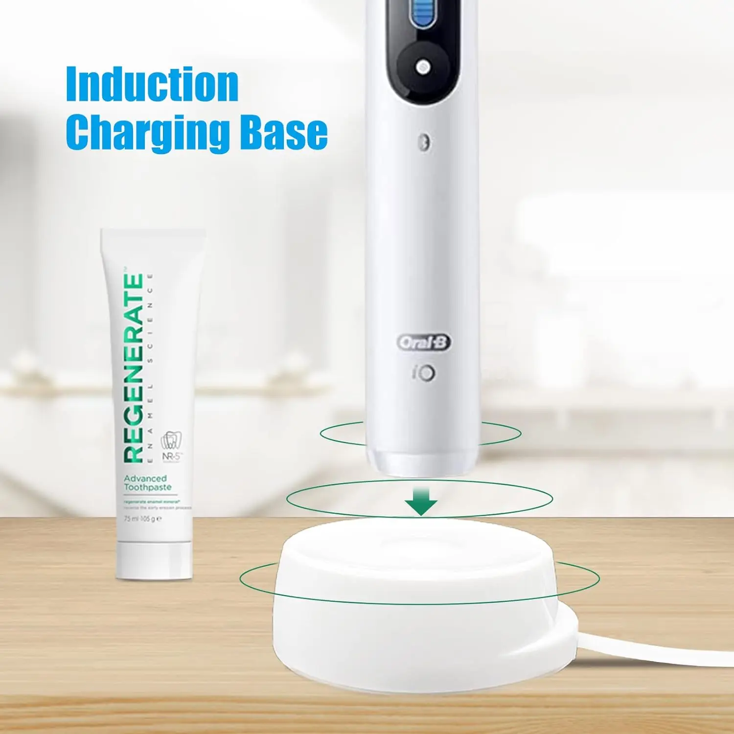 Electric Toothbrush Charger Base Compatible with Oral B IO Series 7 Series 8 Series 9, Magnetic Travel Charging Base for iO7 iO8