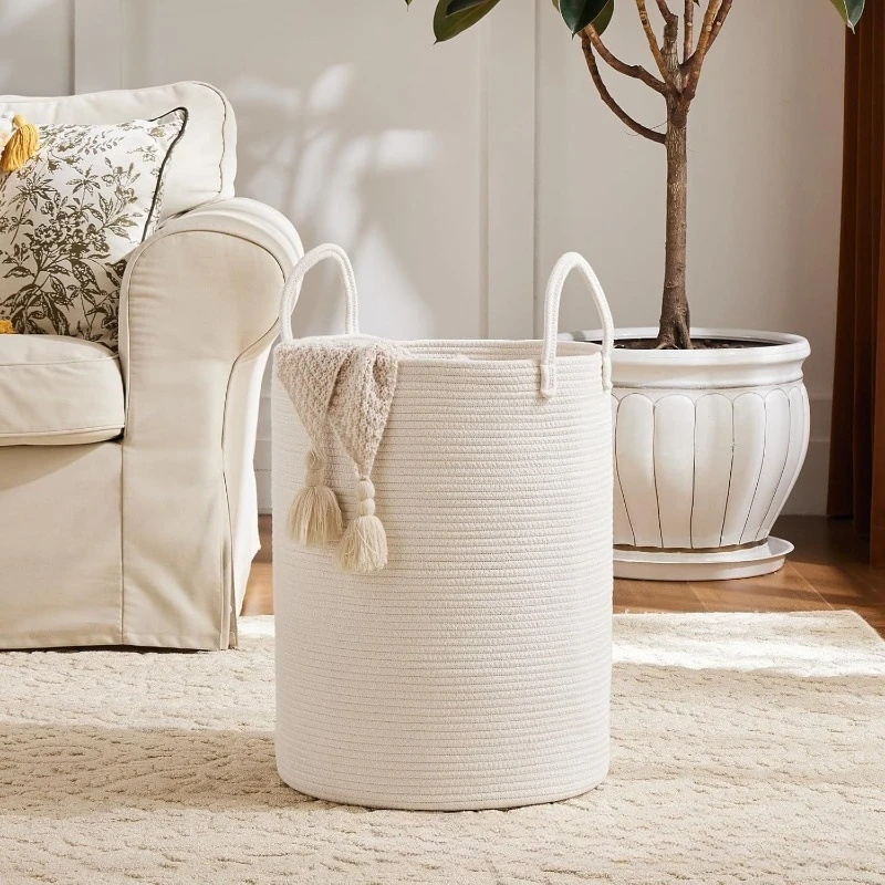 High Quality Foldable Cotton Rope Laundry Hamper, Low Return Rate Storage Basket