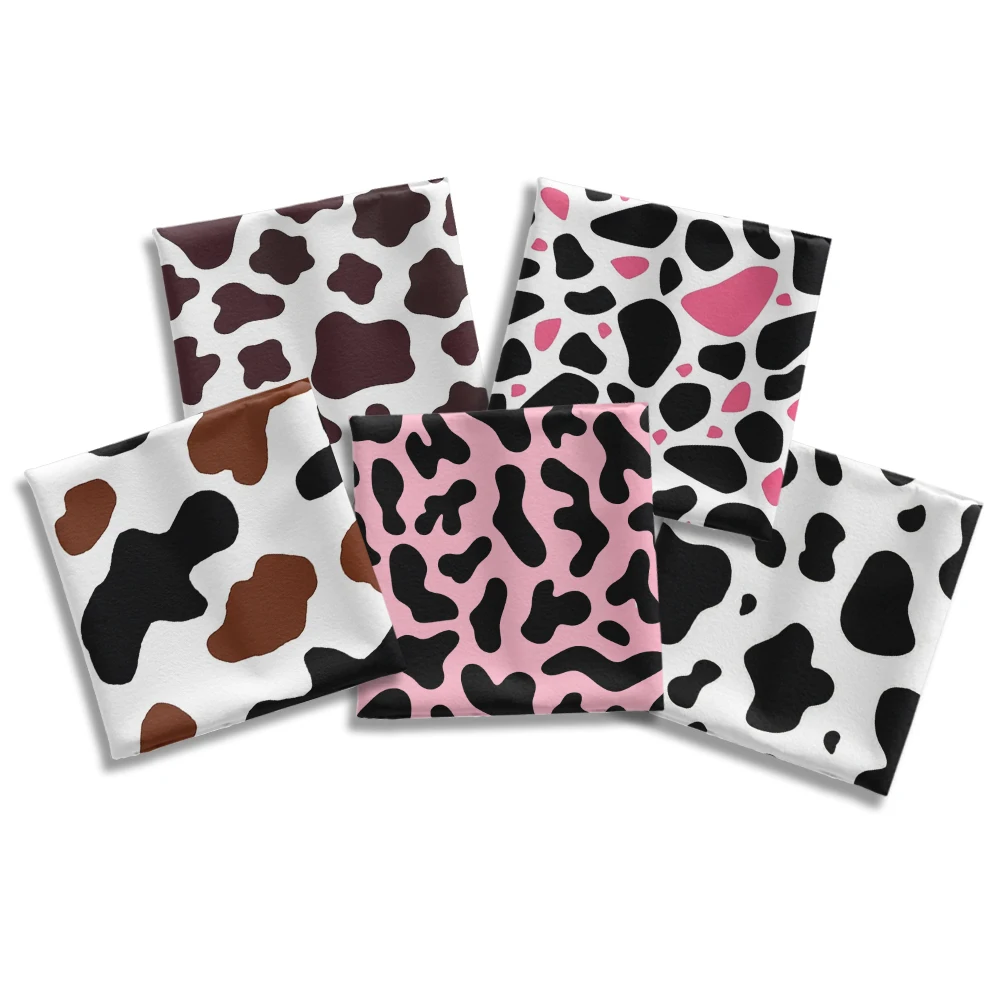 Cow Spots Colorful Leopard Zebra Pattern Polyester Fabric\Peach Skin Microfibe DIY Textile Sewing Cloth 50*145cm