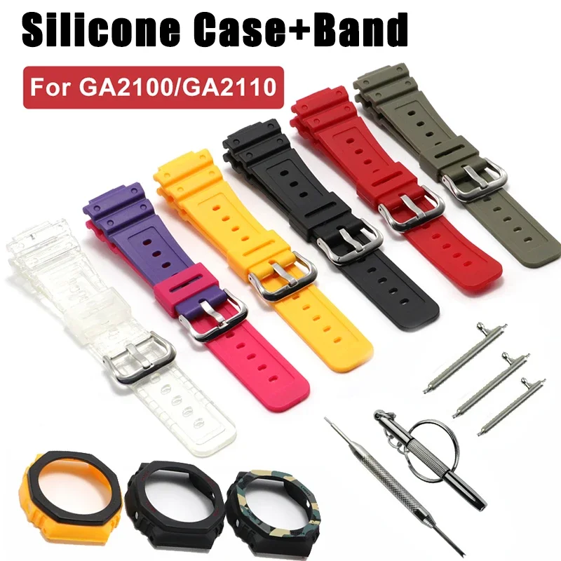 Silicone strap watch case suitable for GA2100 modified accessories for AP Farm oak men's and women's strap watch accessories