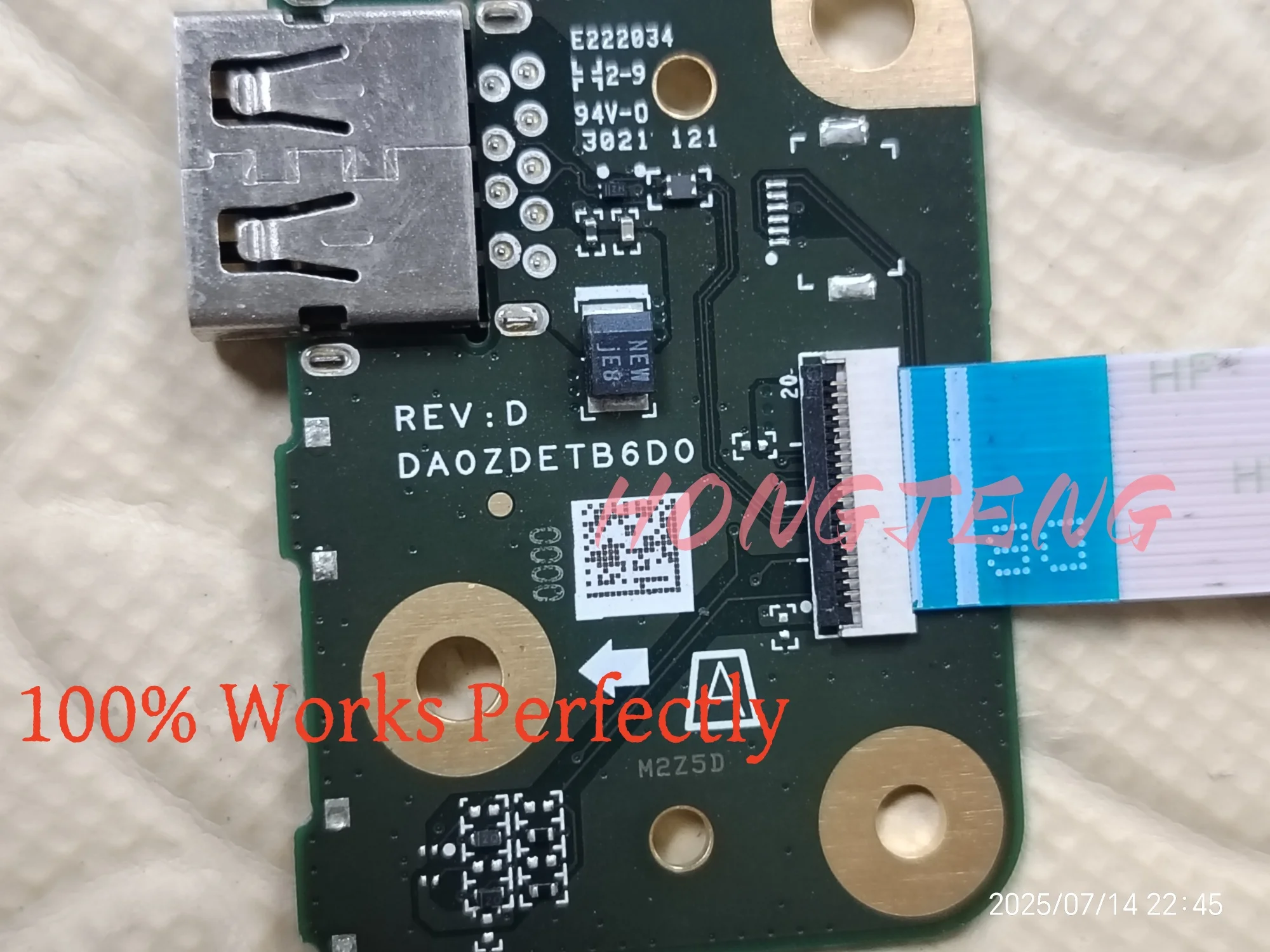 حقيقية لشركة أيسر Chromebook Spin CP311-3H USB مجلس مع كابل DA0ZDETB6D0 اختبار الشحن السريع