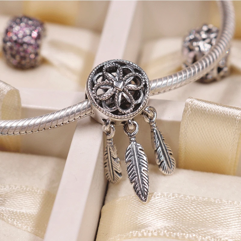 2024 New 925 Sterling Silver Hot Air Balloon Dream Catcher Light Bulb Charms Beads Fit Original Pendant Bracelet DIY Jewelry